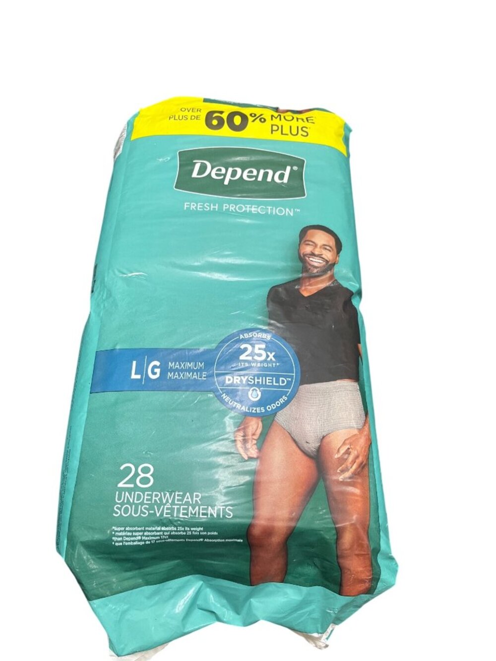 Depend Fresh Protection L/G Mens Maximum Absorbency Underwear 28 Count